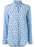 P.a.r.o.s.h. Star Patterned Shirt, Women's, Size: Large, Blue, Silk/spandex/elastane