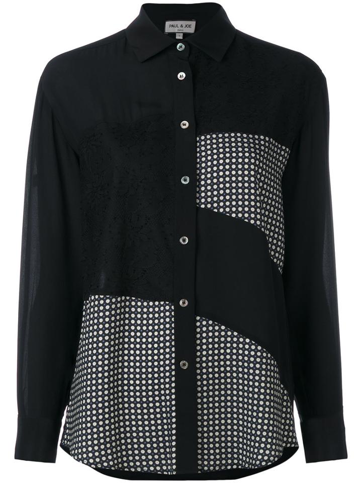 Paul & Joe - Patchwork Shirt - Women - Silk/viscose - 1, Black, Silk/viscose