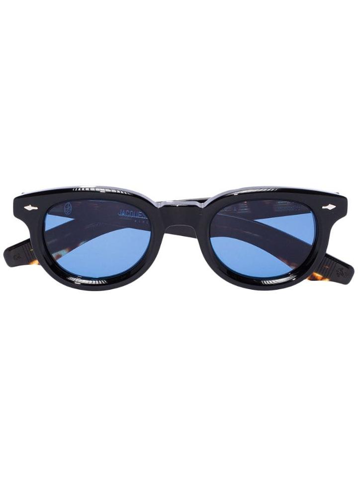 Jacques Marie Mage Akira Round Sunglasses - Black