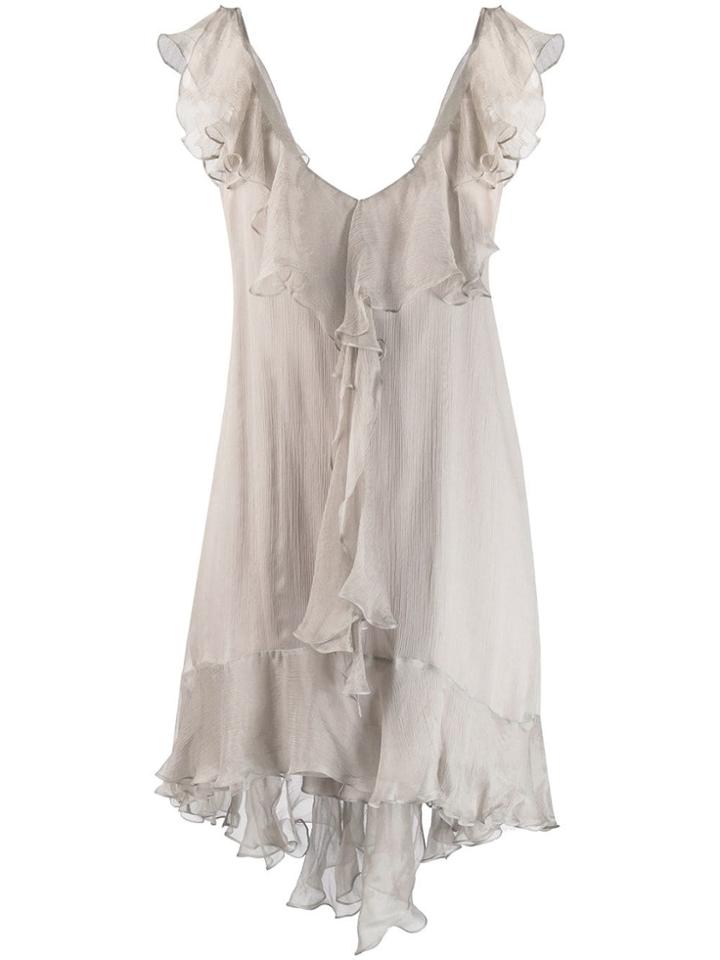 Parlor Ruffled Mini Dress - Grey
