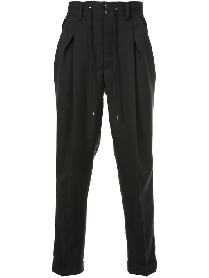 Takahiromiyashita The Soloist Drawstring Tailored Trousers - Black