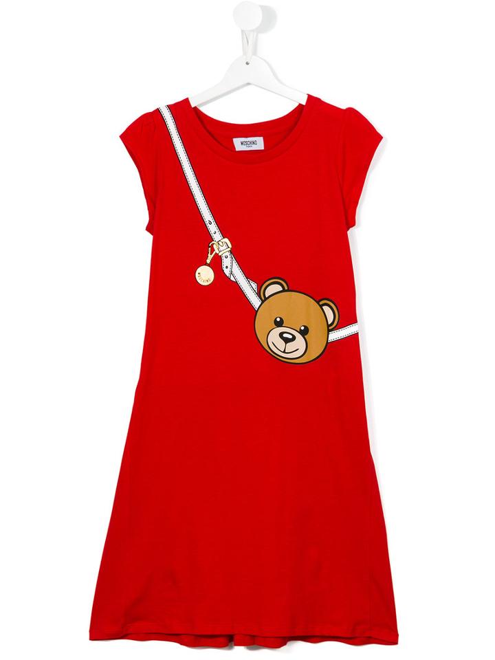 Moschino Kids Teddy Bear Dress, Girl's, Size: 14 Yrs, Red