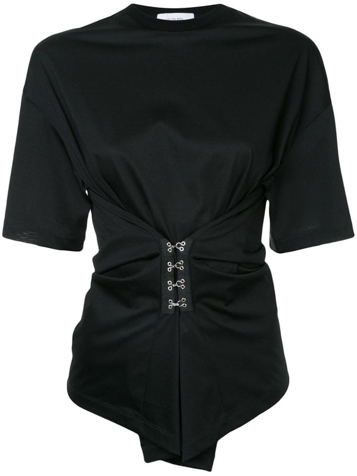 Le Ciel Bleu Fitted-waist Short Sleeve Top - Black