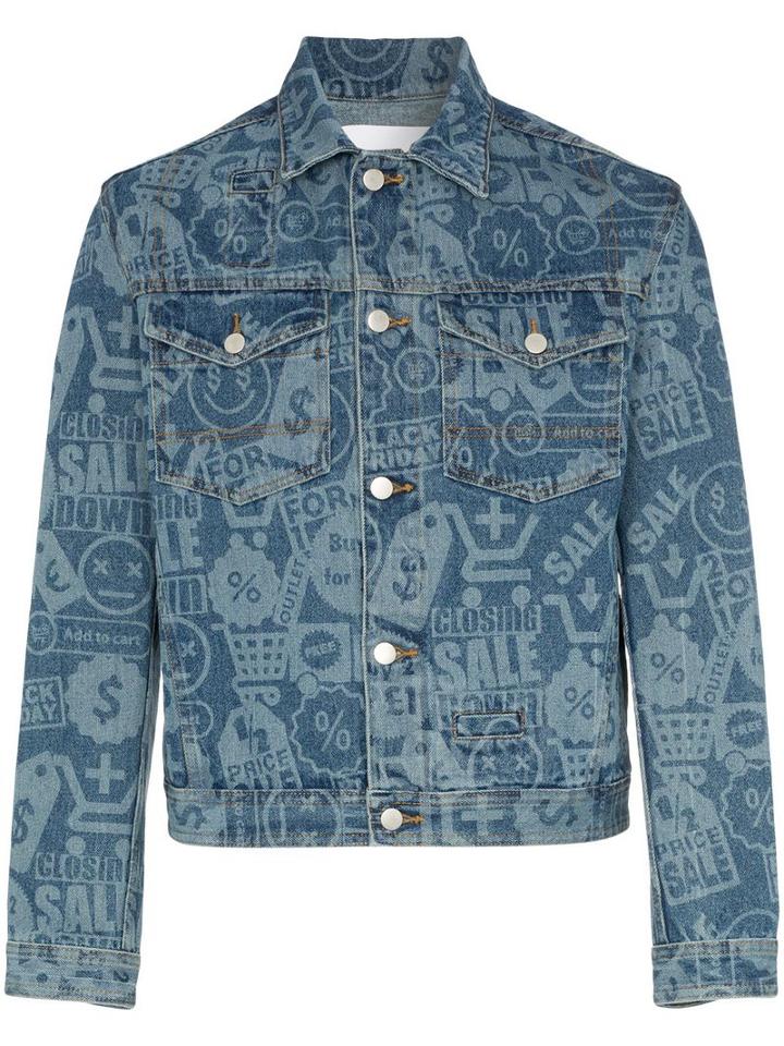 Cmmn Swdn Brandon Denim Printed Jacket - Blue