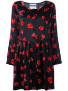 Moschino - Heart, Star And Lip Print Dress - Women - Silk - 40, Black, Silk