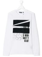Antony Morato Graphic Print Long Sleeve T-shirt - White