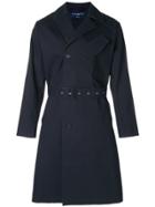 Natural Selection Double-breasted Trench Coat - Blue