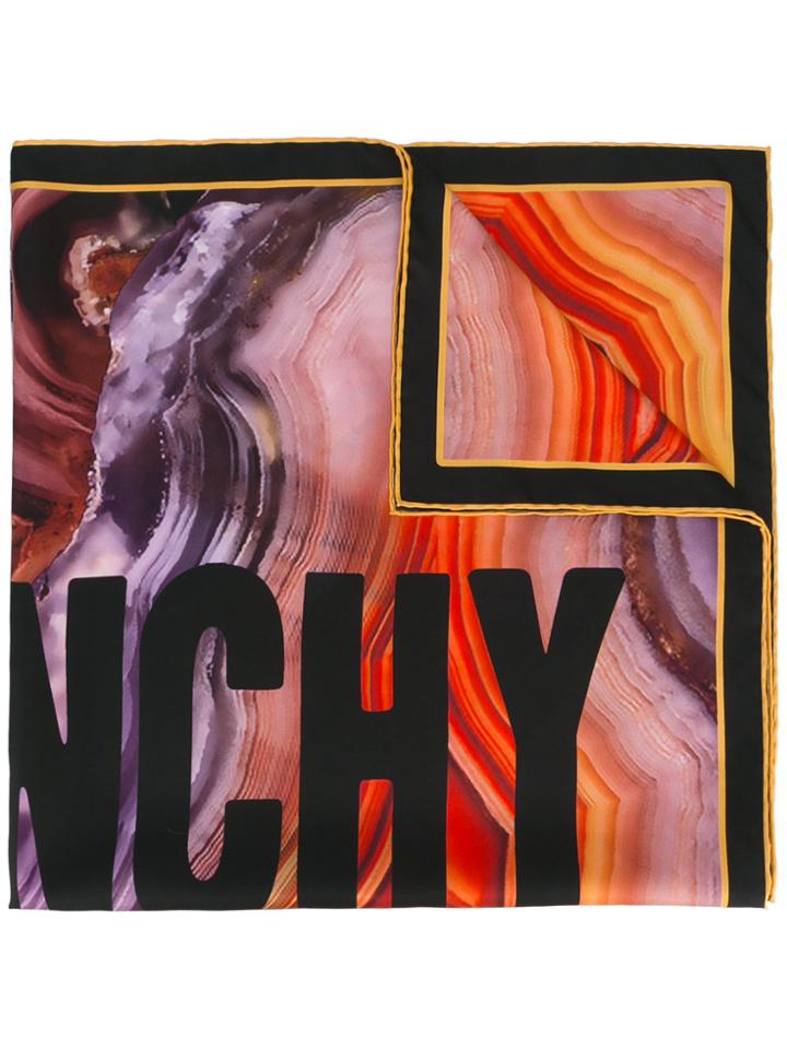Givenchy Logo Flame Mineral Print Scarf - Multicolour