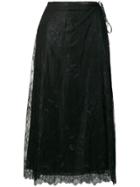Alexa Chung Lace Midi Skirt - Black