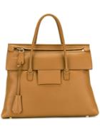 Tom Ford - Zip Top Tote Bag - Women - Calf Leather/polyester - One Size, Brown, Calf Leather/polyester