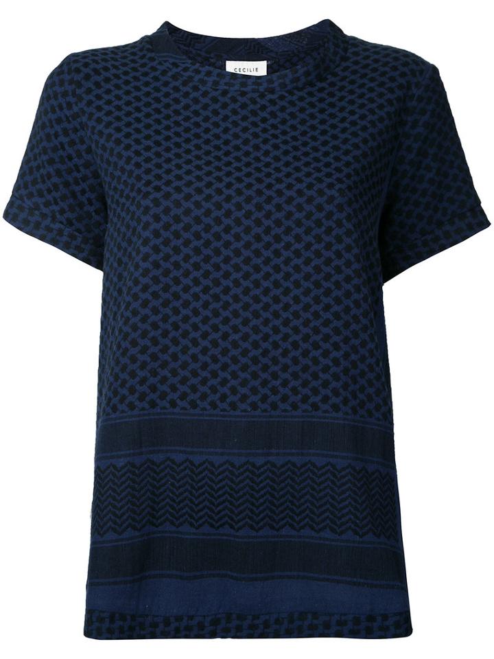 Cecilie Copenhagen - Crew Neck T-shirt - Women - Cotton - One Size, Blue, Cotton