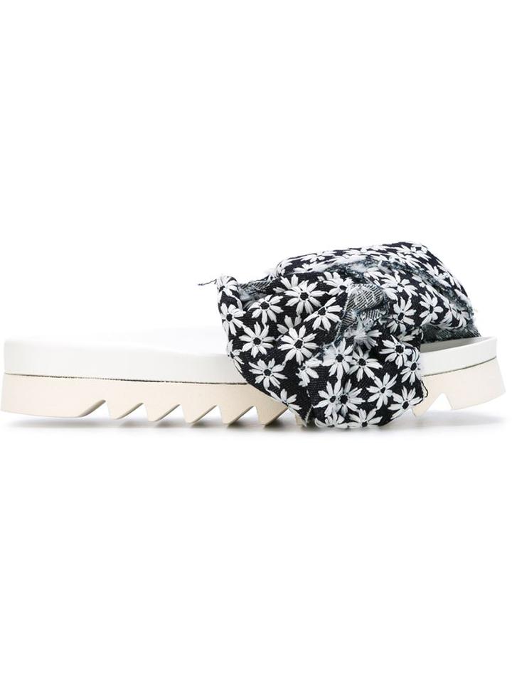Joshua Sanders Daisy Pattern Scarf Detail Sandals