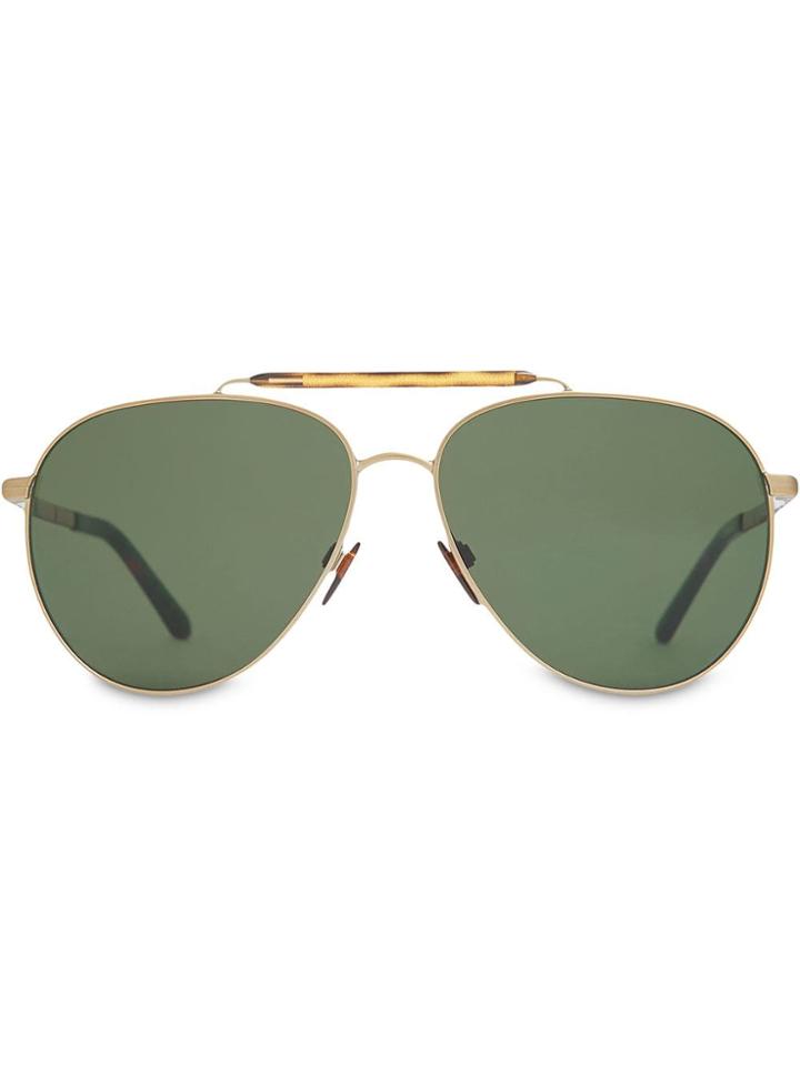 Burberry Top Bar Detail Pilot Sunglasses - Metallic