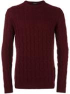 Roberto Collina Cable Knit Jumper, Men's, Size: 50, Red, Wool