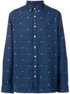 Hackett Embroidered Button Down Shirt - Blue