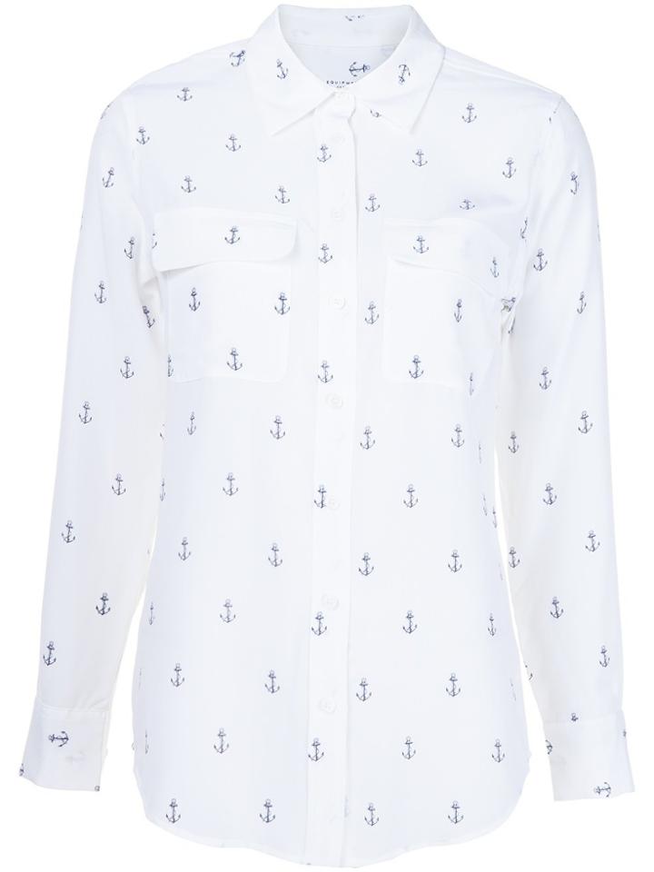 Equipment Anchor Print Shirt - White