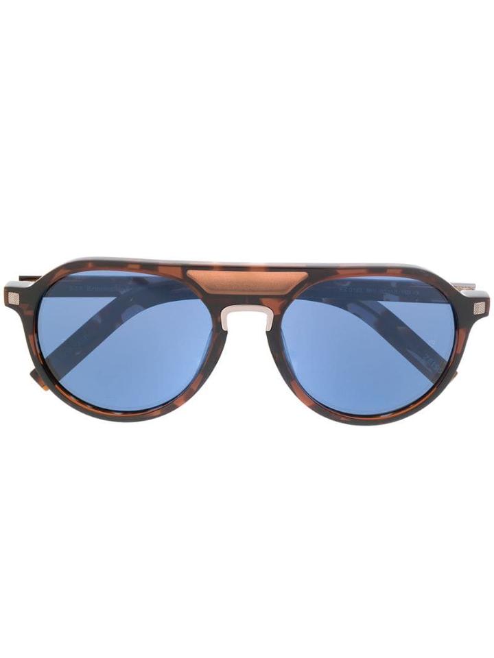 Ermenegildo Zegna Tortoiseshell-effect Sunglasses - Brown