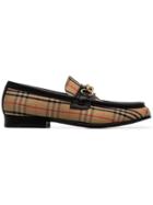 Burberry Moorley Chain Detail Fabric Loafers - Brown