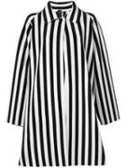 Norma Kamali Reversible Striped Coat - White