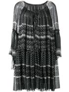 Plein Sud Peasant Dress, Women's, Size: 36, Black, Silk/acetate/polyimide