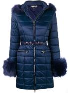 Liu Jo Faux Fur Trimmed Padded Jacket - Blue