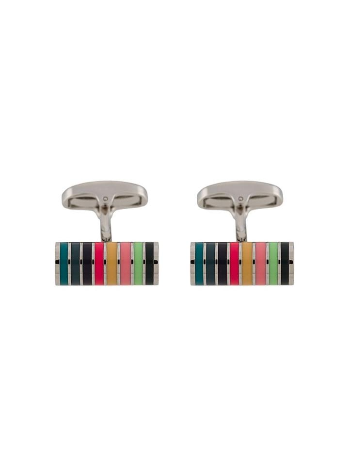 Paul Smith Striped Cufflinks - Black