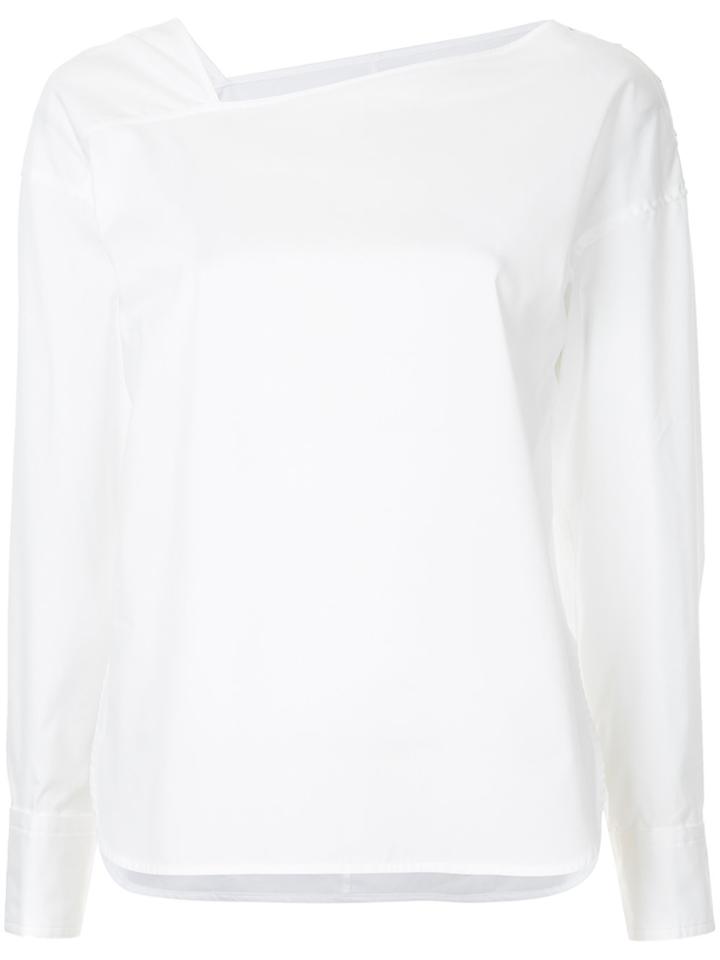 Des Prés Asymmetric V-neck Blouse - White