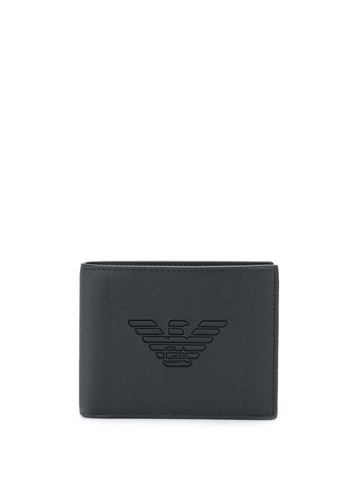 Emporio Armani Central Logo Bifold Wallet - Black