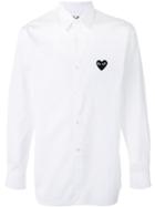 Comme Des Garçons Play Heart Patch Shirt, Men's, Size: Large, White, Cotton