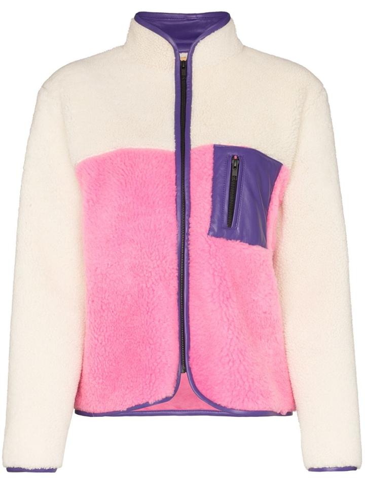 Ashley Williams High Neck Zipped Fleece - White