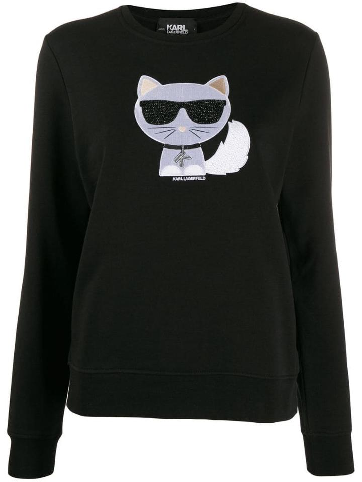 Karl Lagerfeld Crystal Embellished Sweatshirt - Black