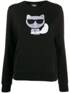 Karl Lagerfeld Crystal Embellished Sweatshirt - Black