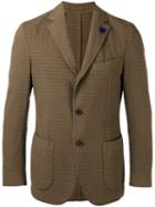 Lardini - Notched Lapel Patterned Blazer - Men - Cotton/polyester/spandex/elastane - 50, Nude/neutrals, Cotton/polyester/spandex/elastane