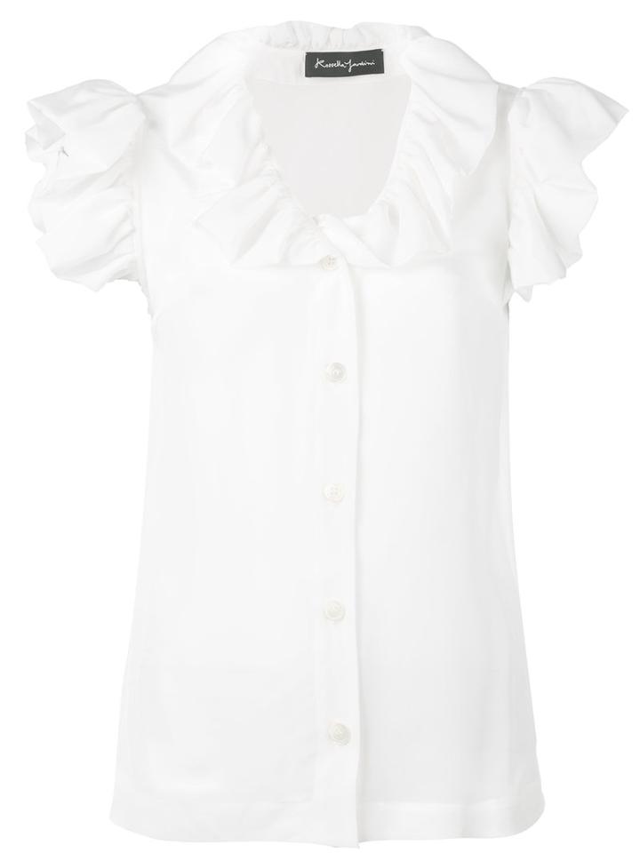 Rossella Jardini - Frill Collar Blouse - Women - Silk - 42, Women's, White, Silk