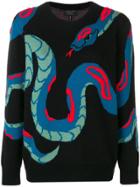 Rag & Bone Knit Serpent Print Jumper - Black
