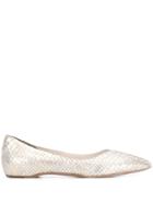 Del Carlo Snakeskin Effect Ballerinas - Neutrals