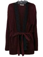 Roberto Cavalli Lace Insert Cardigan - Red