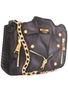 Moschino - Trompe L'oeil Biker Clutch Bag - Women - Leather - One Size, Black, Leather