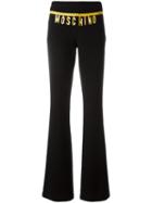 Moschino Printed Logo Chain Trousers, Women's, Size: 44, Black, Triacetate/polyester