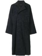 Yohji Yamamoto Wrap Front Coat - Blue