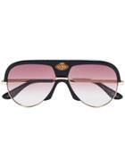 Gucci Eyewear Black And Pink Navigator Sunglasses