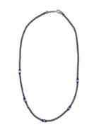 Roman Paul Beaded Choker Necklace, Men's, Grey