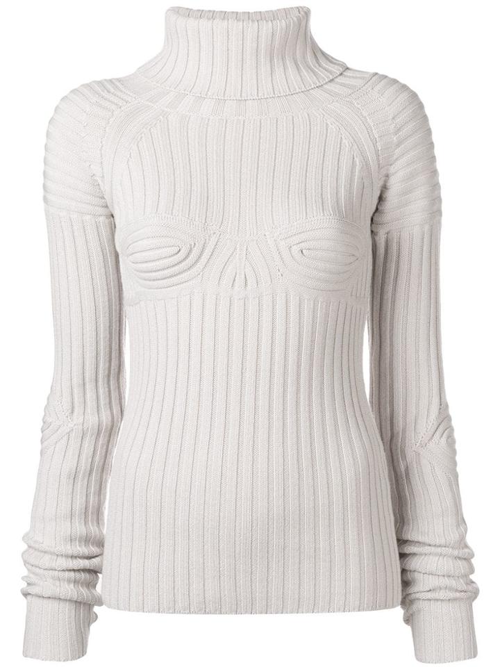 Circus Hotel Roll Neck Jumper - Neutrals