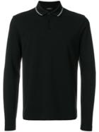 Z Zegna Long Sleeve Polo Shirt - Black