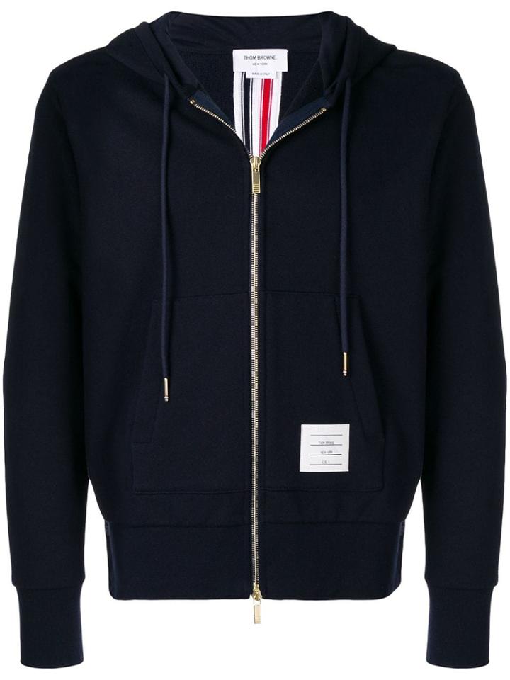 Thom Browne Center-back Stripe Loopback Hoodie - Blue