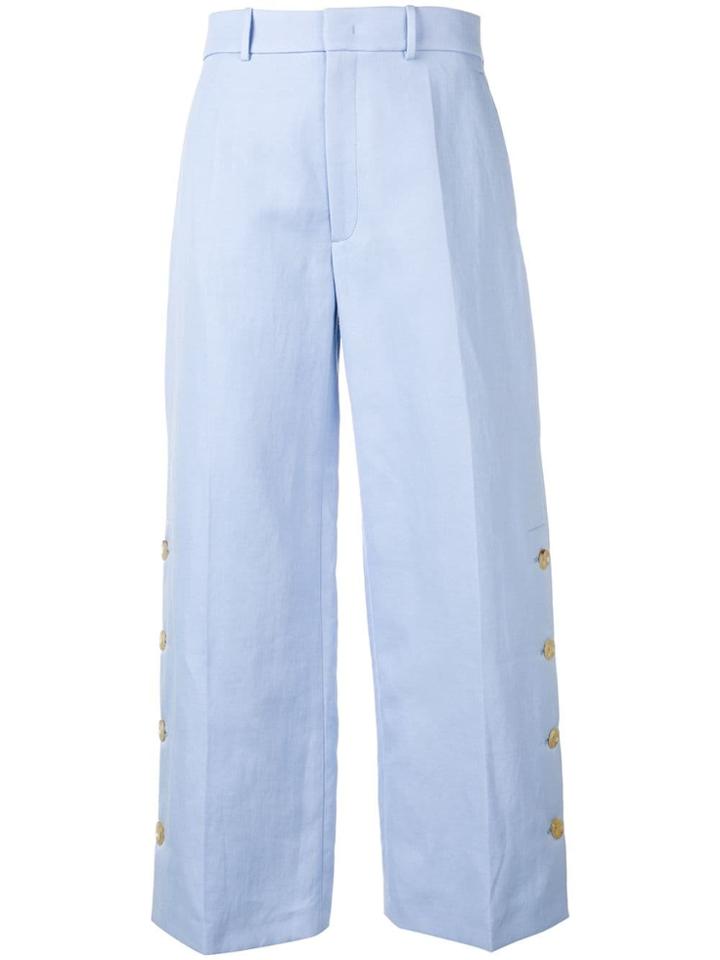 Joseph Cropped Wide-leg Trousers - Blue