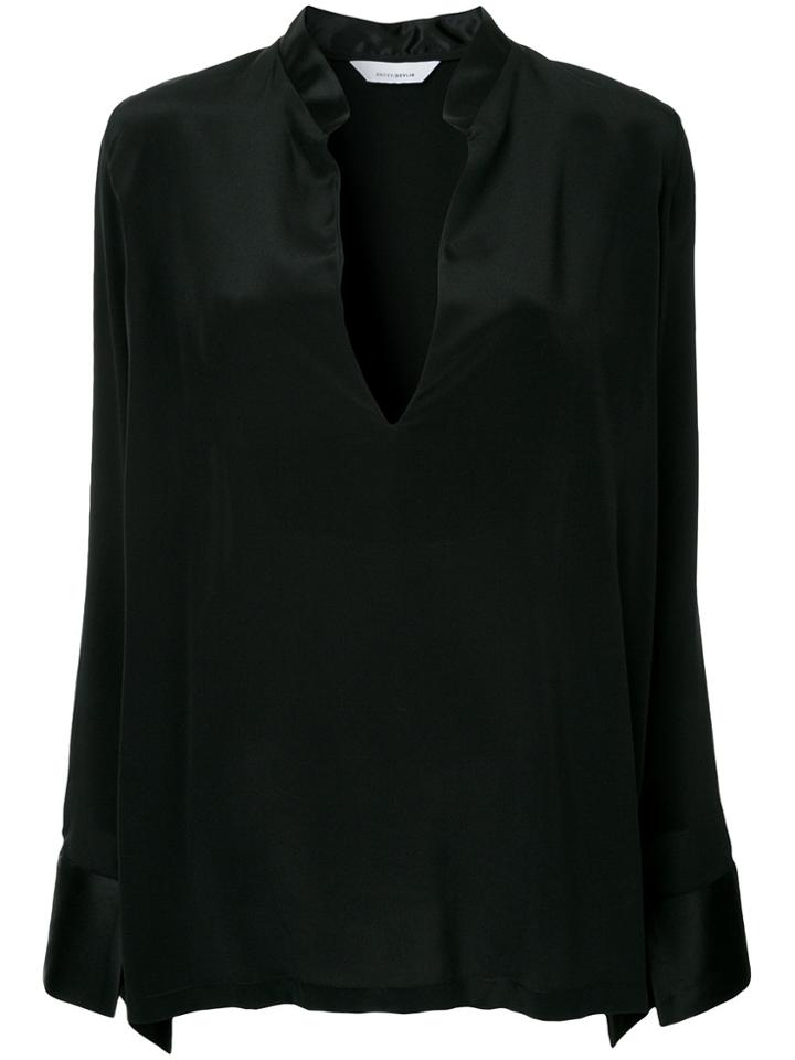 3.1 Phillip Lim Crossover Collarless Draped Blouse - White