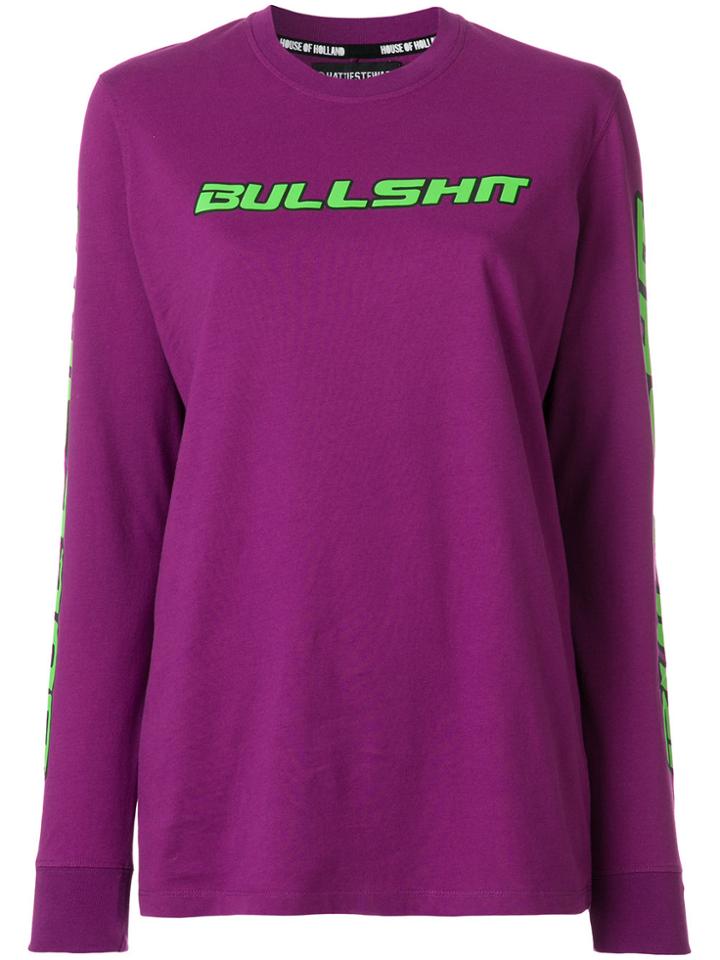 House Of Holland Bullshit Long-sleeved Top - Pink & Purple