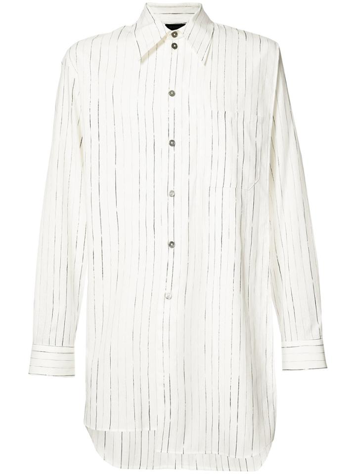 Ann Demeulemeester Grise Striped Long Shirt - White