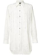 Ann Demeulemeester Grise Striped Long Shirt - White